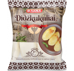Tarkuotų bulvių didžkukuliai su mėsos įdaru 500 g (20 vnt. / dėžė)